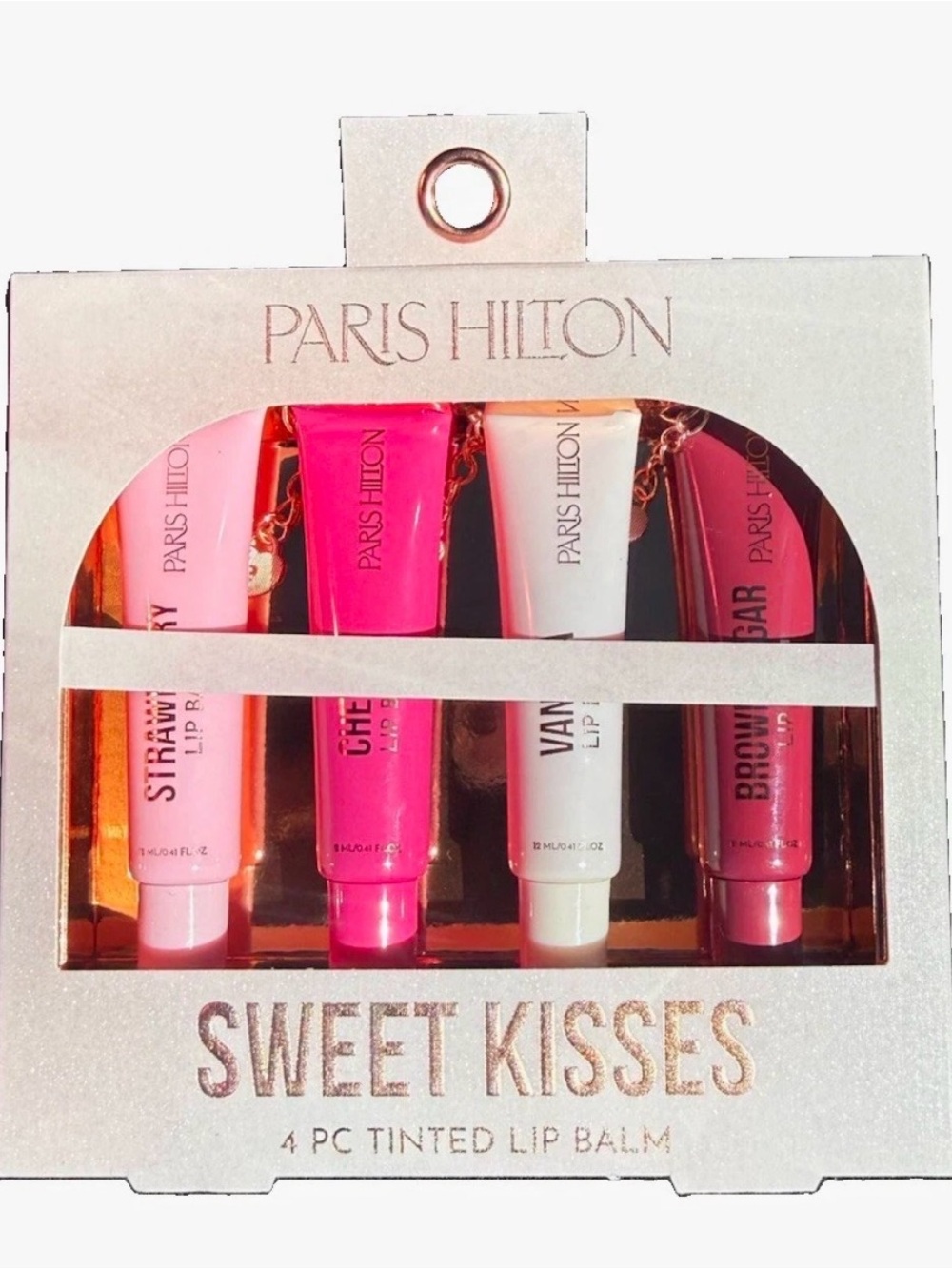 Paris Hilton Sweet Kisses 4-Piece Tinted Lip Balm Set - Pink & Cream Shades